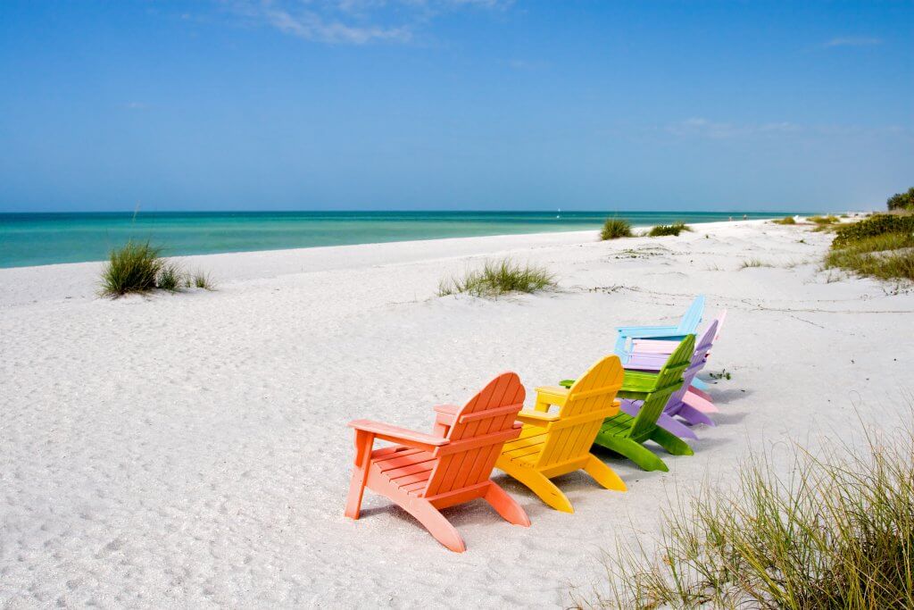 sanibel island beach with chairs